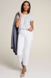 Jjill J.jill Curvy-fit Fringe-hem Crops In White