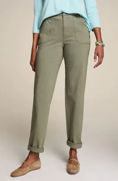 Jjill J.jill Curvy-fit Patch-pocket Jeans In Light English Moss
