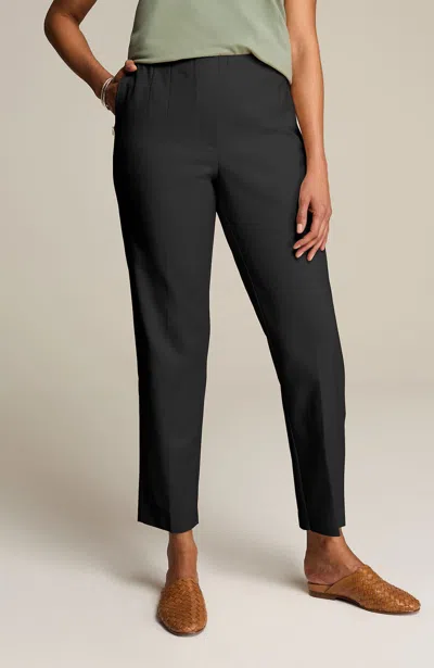 Jjill J.jill Curvy-fit Versatile Cotton-stretch Slim-leg Pants In Black
