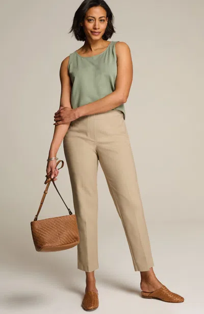 Jjill J.jill Curvy-fit Versatile Cotton-stretch Slim-leg Pants In Cashew