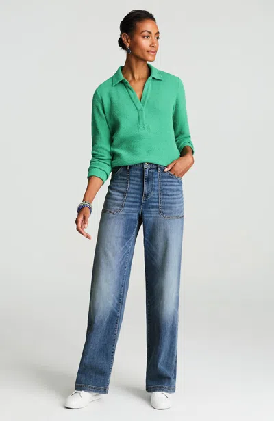Jjill J.jill Curvy-fit Wide-leg Jeans In Green