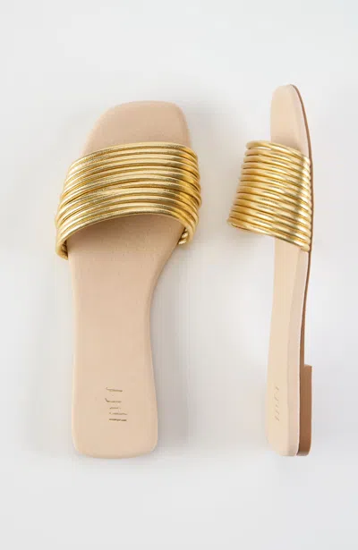 Jjill Daisy Multistrap Slides Shoes In Gold