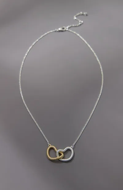 Jjill J.jill Demi-fine Interlocking Hearts Necklace In Silver