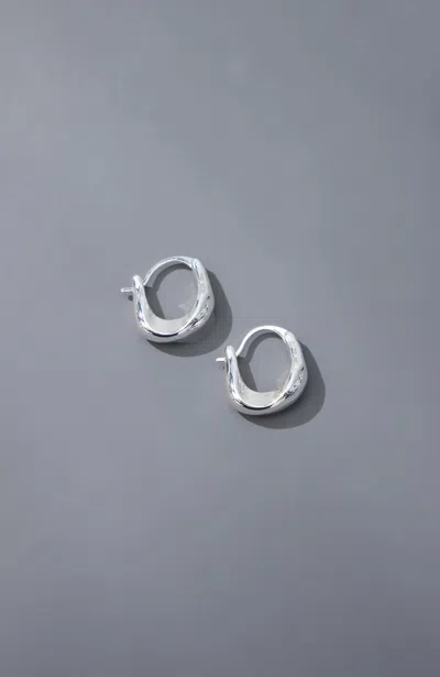 Jjill Demi-fine Contoured Hoops In Silver
