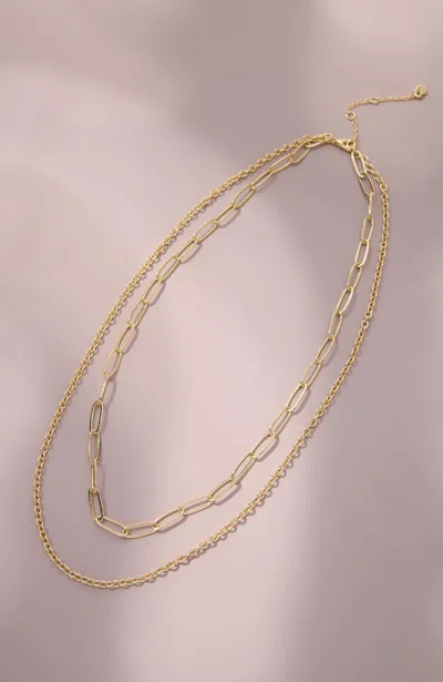 Jjill Demi-fine Double-layer Chain Necklace In Gold
