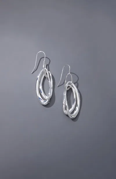 Jjill Demi-fine Elongated Chain Drop Earrings In Silver