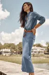 Jjill J.jill Denim A-line Maxi Skirt In Newbury Wash