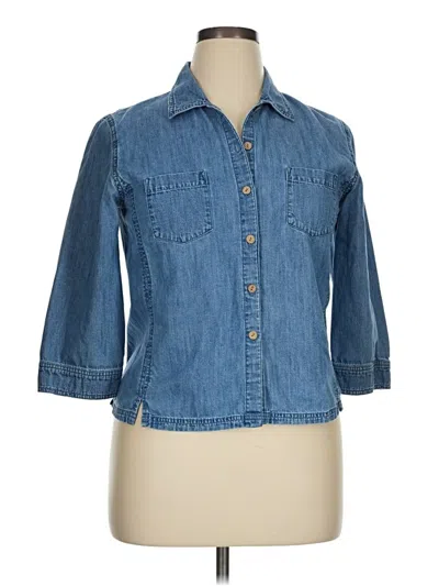 Pre-owned Jjill Denim Jacket In Blue