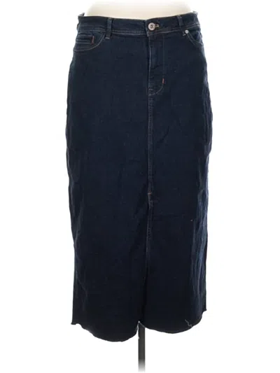 Pre-owned Jjill Denim Skirt In Blue