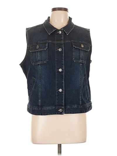 Pre-owned Jjill Denim Vest In Blue