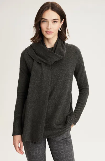 Jjill J.jill Detachable-scarf Crew-neck Sweater