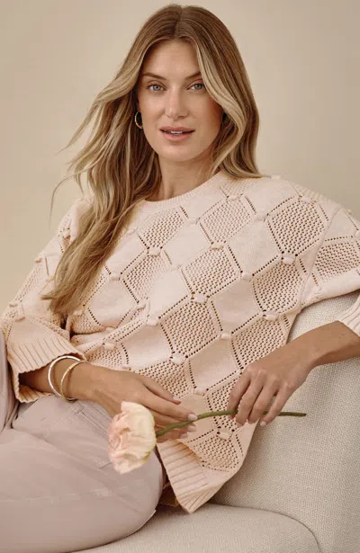 Jjill J.jill Diamond-patterned Textured Sweater In Multi