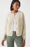 Jjill J.jill Diamond-quilted Curved-hem Jacket In Moonbeam