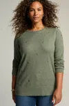 Jjill J.jill Dot-embroidered Sweater In Seedling Heather