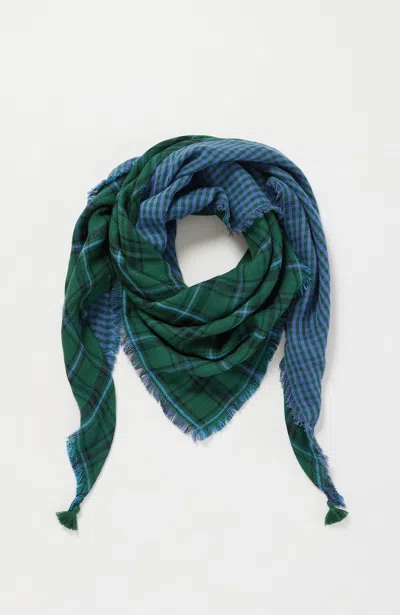 Jjill J.jill Double-faced Plaid Scarf In Emerald Multi