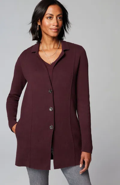 Jjill J.jill Double-knit Blazer In Spiced Wine