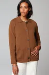 Jjill J.jill Double-knit Sweater-jacket In Nutmeg