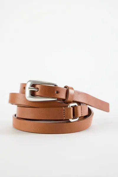 Jjill Double-wrap Leather Belt In Brown
