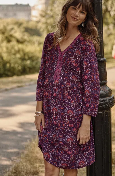 Jjill J.jill East Village Dress In Spiced Plum Vibrant Wallart