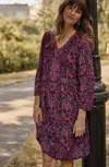 Jjill J.jill East Village Dress In Spiced Plum Vibrant Wallart
