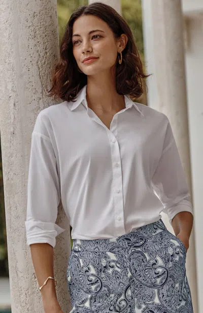 Jjill Easy Button-front Shirt In White