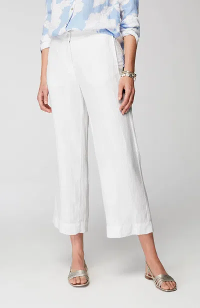 Jjill J.jill Easy Linen Wide-leg Crops In White