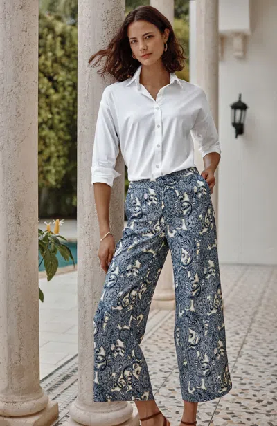 Jjill Easy-care Woven Crops Pants In Gray