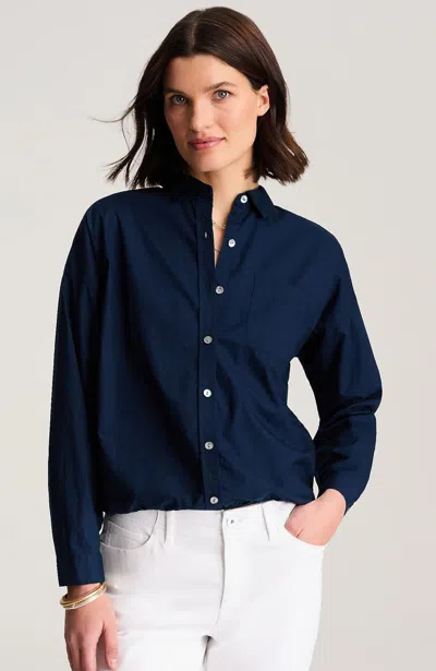 Jjill Elastic-hem Relaxed Shirt In Blue