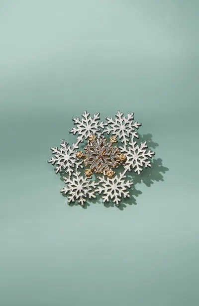 Jjill J.jill Elevated Snowflake Pin In Silvertone Multi