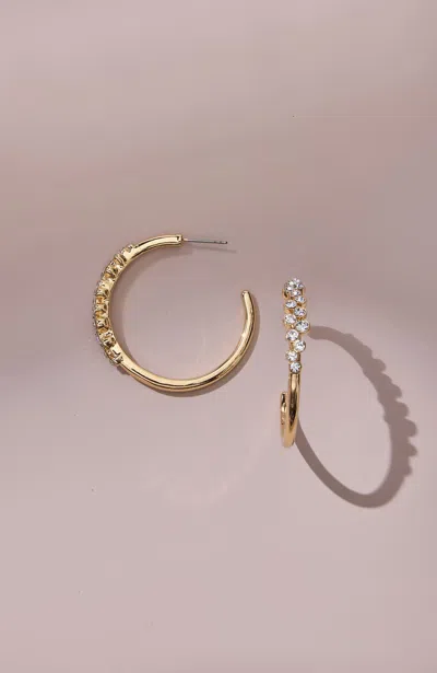Jjill J.jill Embellished Goldtone Hoops