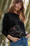 Jjill J.jill Embroidered-blooms Relaxed Sweatshirt In Multi