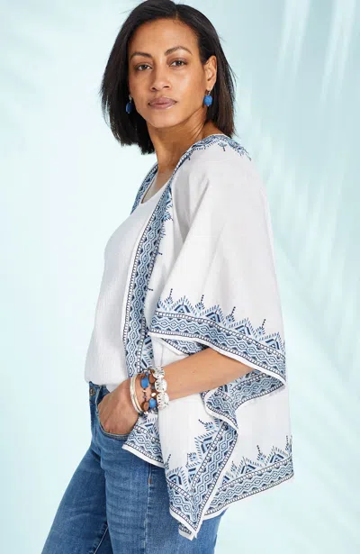 Jjill J.jill Embroidered-border Ruana