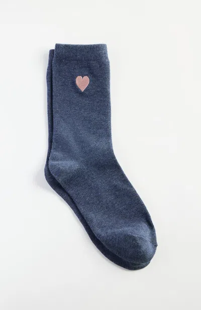 Jjill J.jill Embroidered Crew Socks In Blue