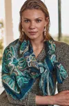 Jjill J.jill Embroidered Jacquard Triangle Scarf