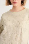Jjill J.jill Embroidered Mixed-terry Sweatshirt In Neutral
