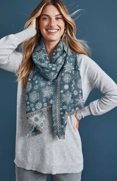 Jjill J.jill Embroidered Snowflake Jacquard Scarf In Multi