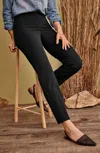 Jjill J.jill Ponte Welt-pockets Slim-leg Pants In Black