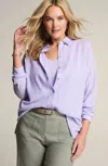 Jjill J.jill Everyday Linen Button-front Shirt In Lilac,white