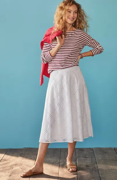 Jjill J.jill Eyelet Midi Skirt In White