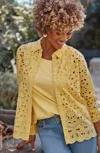Jjill J.jill Eyelet Scalloped-hem Shirt In Lemon