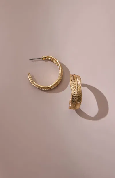 Jjill J.jill Fall Foliage Hoop Earrings In Gold
