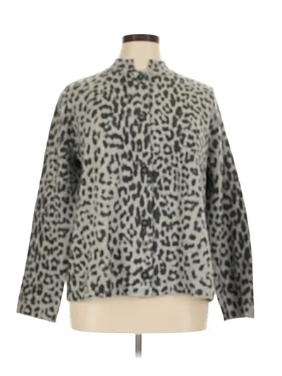Pre-owned Jjill Faux Fur Jacket In Gray