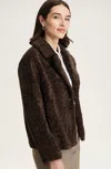 Jjill J.jill Faux-sherpa One-button Coat In Brown