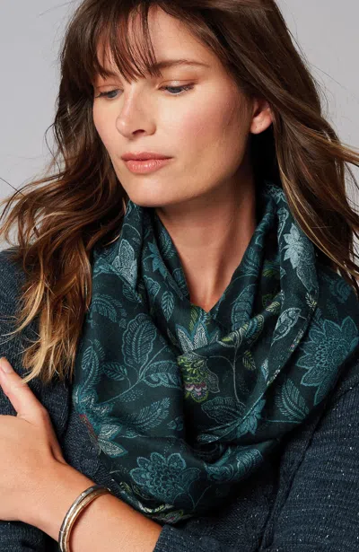 Jjill J.jill Featherweight Infinity Scarf In Dark Teal Multi
