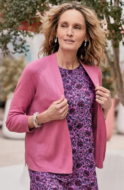 Jjill J.jill Fine-textured-seams Open-front Cardi