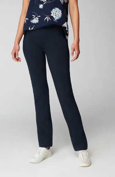 Jjill J.jill Fit Breathe Cotton High-rise Boot-cut Pants In Navy Blue