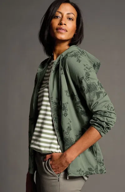 Jjill J.jill Fit Embroidered Zip-up Jacket In Cypress Green