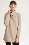 Jjill J.jill Fit Fleece Draped-neck Tunic In Neutral