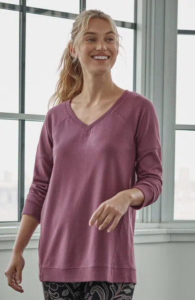 Jjill J.jill Fit French Terry Seamed Pullover In Purple