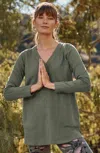 Jjill J.jill Fit French Terry V-neck Tunic In Light Cypress Green